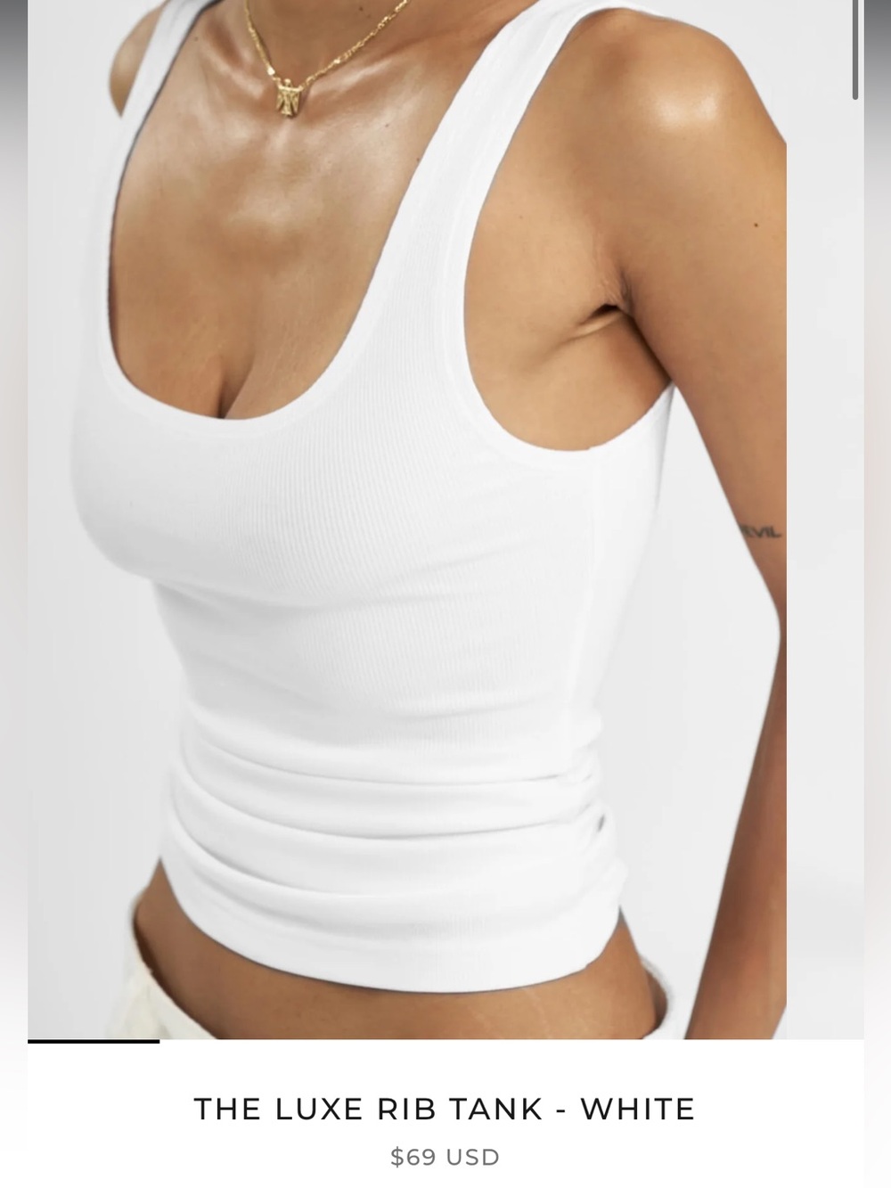 All Things Golden THE LUXE RIB TANK - WHITE